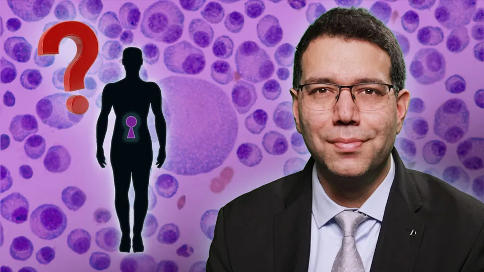 Thumbnail mit Speaker auf der rechten Seite, Silhouette einer Person und einem Fragezeichen auf der linken Seite